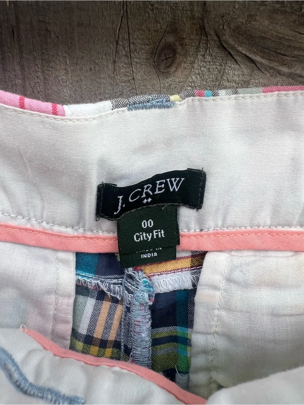 J.Crew Madras Patchwork Plaid Shorts City Fit Size 00
